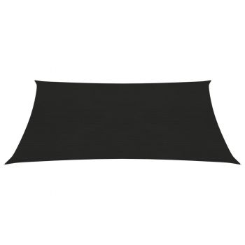 vidaXL Pânză parasolar, negru, 3x4 m, HDPE, 160 g/m²