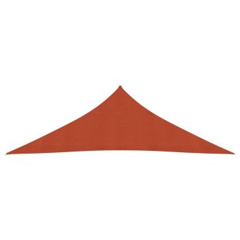 vidaXL Pânză parasolar, cărămiziu, 3,5x3,5x4,9 m, HDPE, 160 g/m²