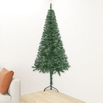 vidaXL Brad de Crăciun artificial de colț, verde, 150 cm, PVC
