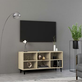 vidaXL Comodă TV cu picioare metalice, stejar sonoma, 103,5x30x50 cm