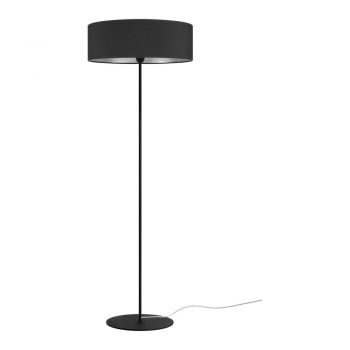 Lampadar cu detaliu argintiu Sotto Luce Tres XL, ⌀ 45 cm, negru