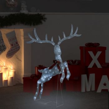 vidaXL Decorațiune ren zburător de Crăciun 120 LED alb rece argintiu