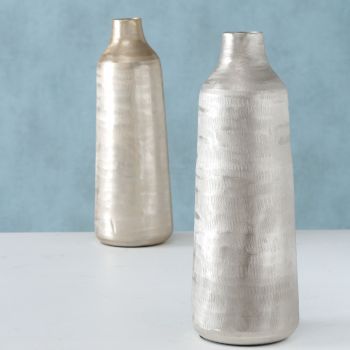Vaza decorativa din aluminiu Maluna Argintiu / Auriu, Modele Asortate, Ø14xH40 cm