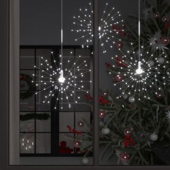 vidaXL Lămpi cu artificii de Crăciun, 10 buc., 140 LED alb rece 20 cm