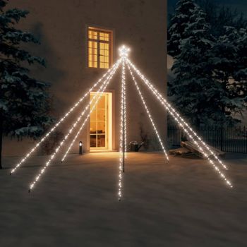 vidaXL Lumini pentru bradul de Crăciun, 576 LED-uri, alb rece, 3,6 m