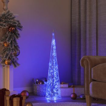 vidaXL Con de lumină cu LED decorativ, albastru, 90 cm, acril