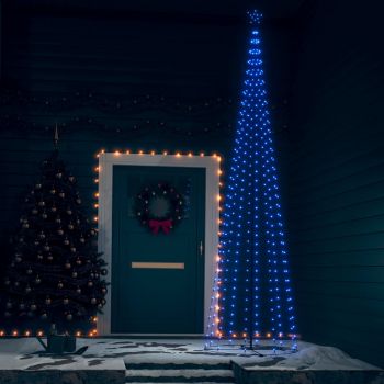 vidaXL Decorațiune brad Crăciun conic 400 LED-uri albastru 100x360 cm
