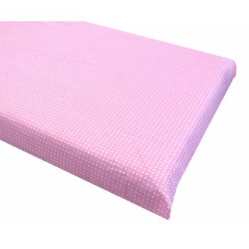 Cearsaf cu elastic pe colt 120x60 cm Buline albe pe roz ieftina
