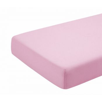 Cearceaf roz KidsDecor cu elastic din bumbac 60 x 120 cm