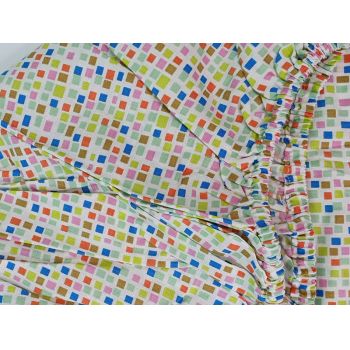 Cearceaf Mozaic KidsDecor cu elastic din bumbac 70 x 120 cm