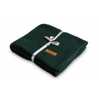 Paturica de bumbac tricotata Sensillo 100x80 cm verde inchis