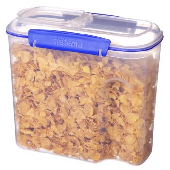 Cutie din plastic pentru cereale cu capac Sistema KLIP IT 2.8L
