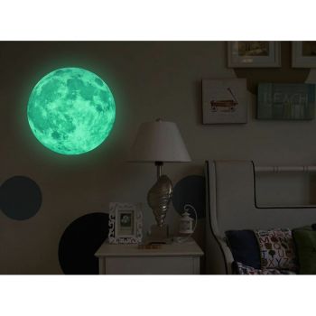Autocolant fosforescent Ambiance Real Moon, ⌀ 30 cm ieftin