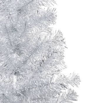 vidaXL Brad de Crăciun artificial cu LED/globuri argintiu 150 cm PET