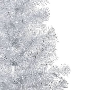 vidaXL Brad de Crăciun artificial cu LED/globuri argintiu 180 cm PET