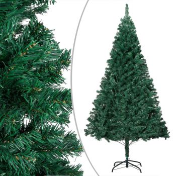 vidaXL Brad de Crăciun artificial cu LED&ramuri groase, verde, 180 cm