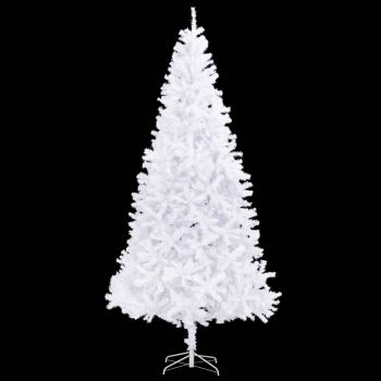 vidaXL Brad de Crăciun artificial cu LED-uri, alb, 300 cm