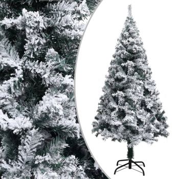 vidaXL Brad de Crăciun artificial cu LED&zăpadă, verde, 180 cm