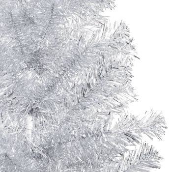 vidaXL Brad de Crăciun artificial LED-uri&globuri argintiu 240 cm PET