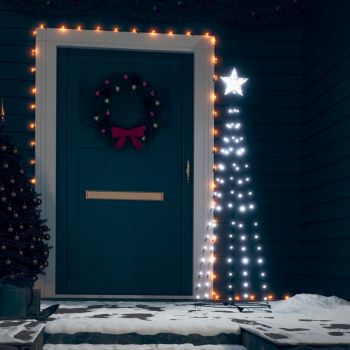 vidaXL Brad de Crăciun conic, 70 LED-uri, alb rece, 50x120 cm