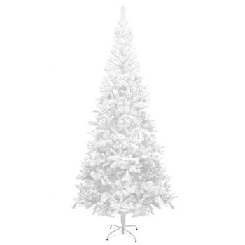vidaXL Set brad Crăciun artificial cu LED-uri/globuri, alb, 240 cm, L