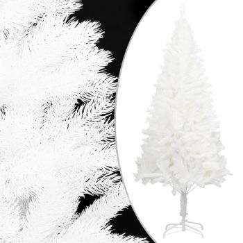 vidaXL Set brad de Crăciun artificial cu LED-uri, alb, 180 cm