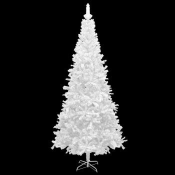 vidaXL Set brad de Crăciun artificial cu LED-uri/globuri alb 240 cm L