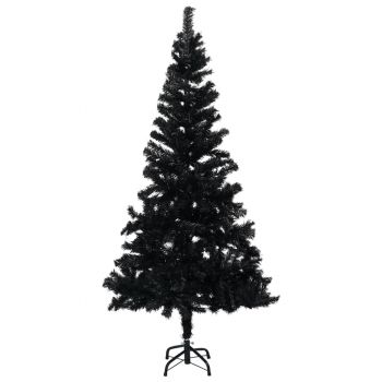 vidaXL Set pom Crăciun artificial LED-uri&globuri, negru 240 cm PVC
