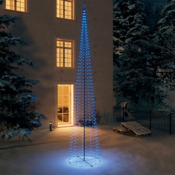vidaXL Decorațiune brad Crăciun conic 752 LED-uri albastru 160x500 cm