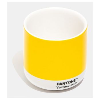 Cană termică din ceramică Pantone Cortado, 175 ml, galben