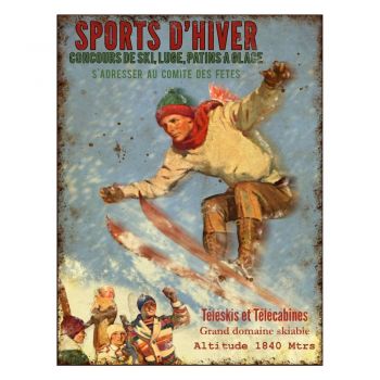 Tăbliță decorativă Antic Line Sports D'hiver, 25 x 33 cm