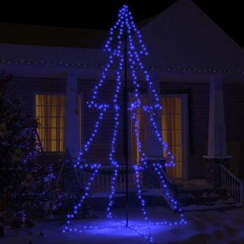 vidaXL Brad Crăciun conic 360 LED-uri, 143x250 cm, interior & exterior