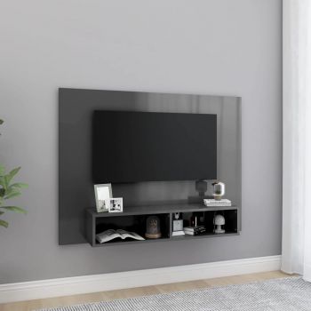 vidaXL Comodă TV de perete, gri extralucios, 120x23,5x90 cm, PAL