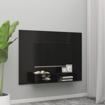 vidaXL Comodă TV de perete, negru, 135x23,5x90 cm, PAL