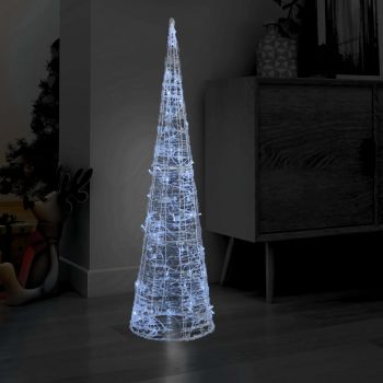 vidaXL Piramidă decorativă con de lumini cu LED alb rece 120 cm acril