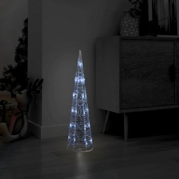 vidaXL Piramidă decorativă con de lumini cu LED alb rece 60 cm acril
