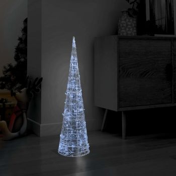 vidaXL Piramidă decorativă con de lumini cu LED alb rece 90 cm acril