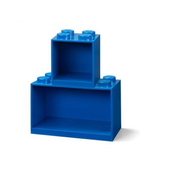 Set 2 rafturi de perete pentru copii LEGO® Brick, albastru