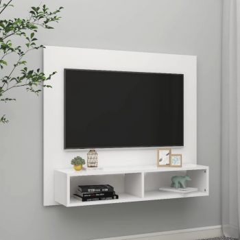 vidaXL Dulap TV montat pe perete, alb, 102x23,5x90 cm, PAL