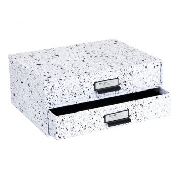 Cutie cu 2 sertare Bigso Box of Sweden Birger, negru-alb