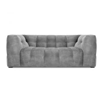 Canapea cu tapițerie din catifea Windsor & Co Sofas Vesta, 208 cm, gri