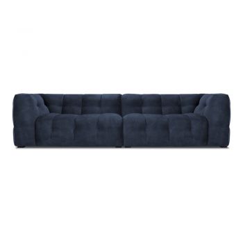 Canapea cu tapițerie din catifea Windsor & Co Sofas Vesta, 280 cm, albastru