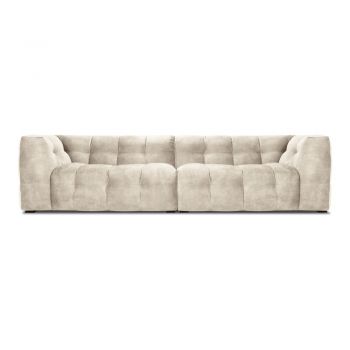 Canapea cu tapițerie din catifea Windsor & Co Sofas Vesta, 280 cm, bej