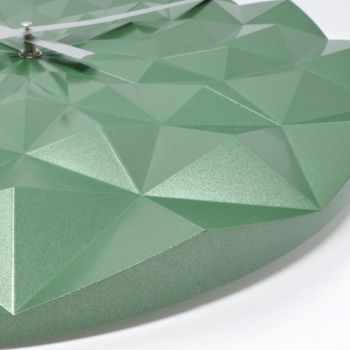 Ceas geometric de precizie analog de perete creat de designer model Diamond verde metalic