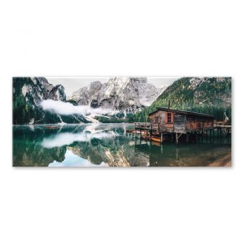 Tablou din sticlă Styler Tyrol Lake, 50 x 125 cm