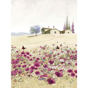 Tablou pe pânză Styler Violet Poppies, 50 x 70 cm ieftin