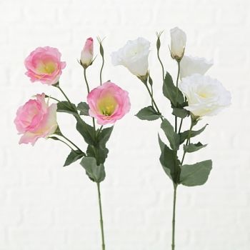 Set 2 flori artificiale, Sissy Alb / Roz, H54 cm