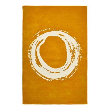 Covor din lână Think Rugs Elements Circle, 150 x 230 cm, galben muștar
