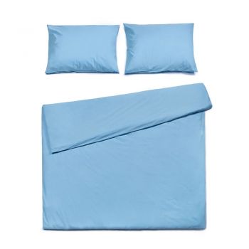 Lenjerie pentru pat dublu din bumbac Bonami Selection, 160 x 220 cm, albastru azuriu