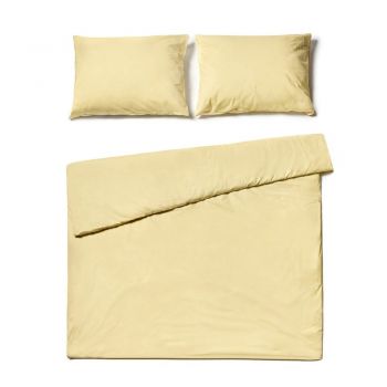 Lenjerie pentru pat dublu din bumbac Bonami Selection, 160 x 220 cm, galben vanilie